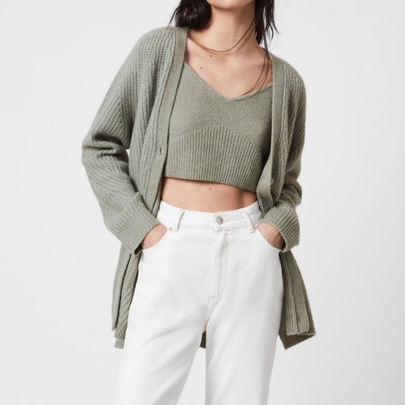 ALL SAINTS Leanne Cardigan sage - Green Bay - Picture 6 of 10